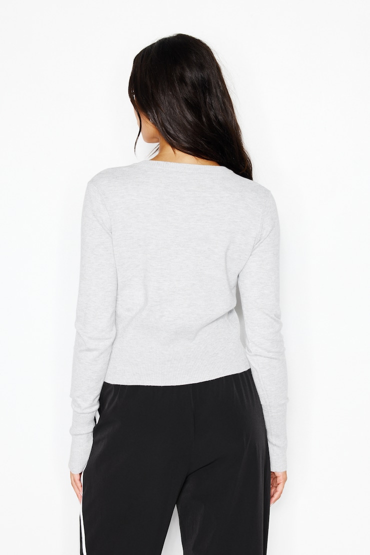 Clean Cinch Waist Cardigan, Spring Grey Mix, large
