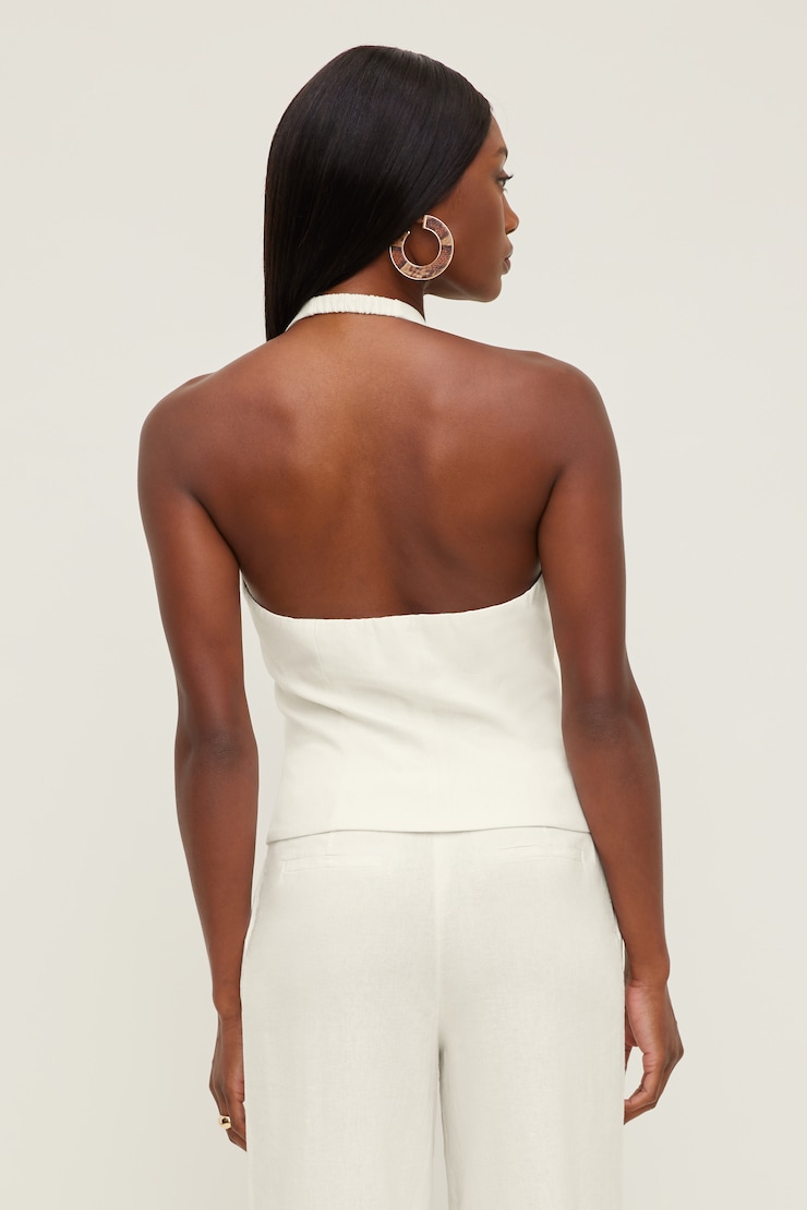 Linen Halter Vest Snow White large