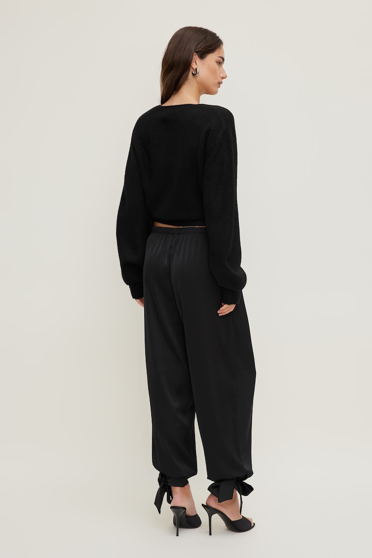 Satin Balloon Pants Jet Black large