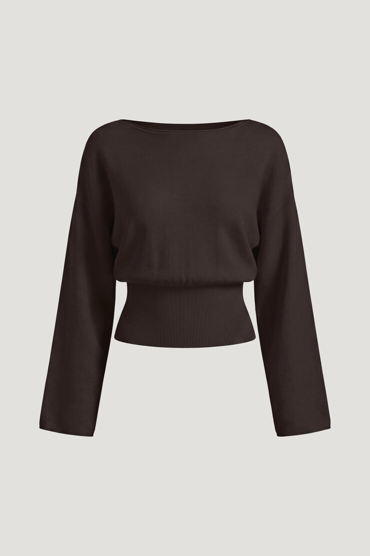 Suri Cinched Sweater Java Brown large