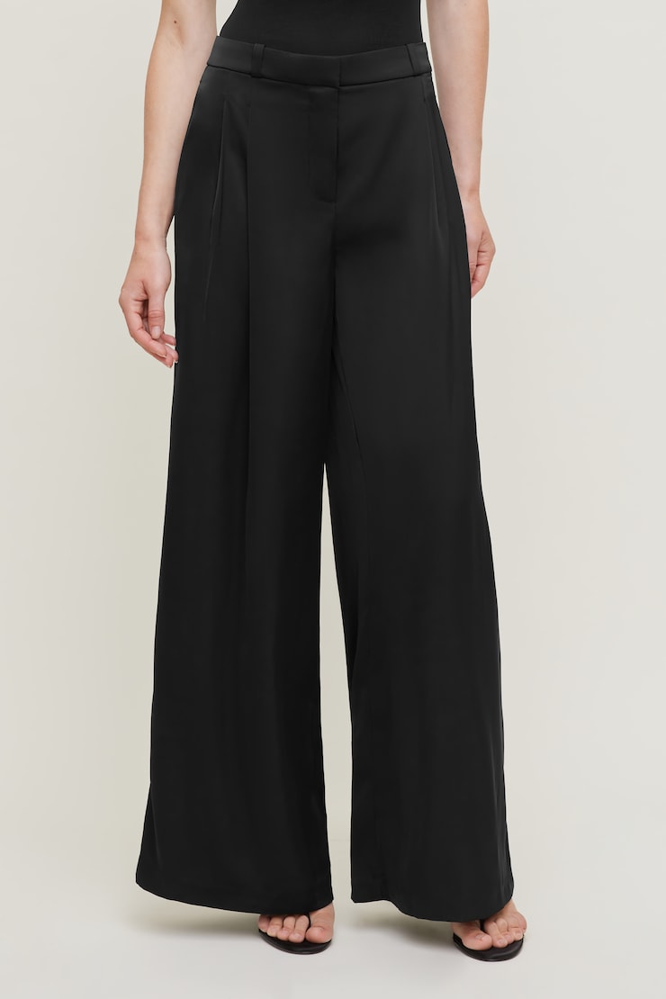 Pantalon en satin à jambe large
