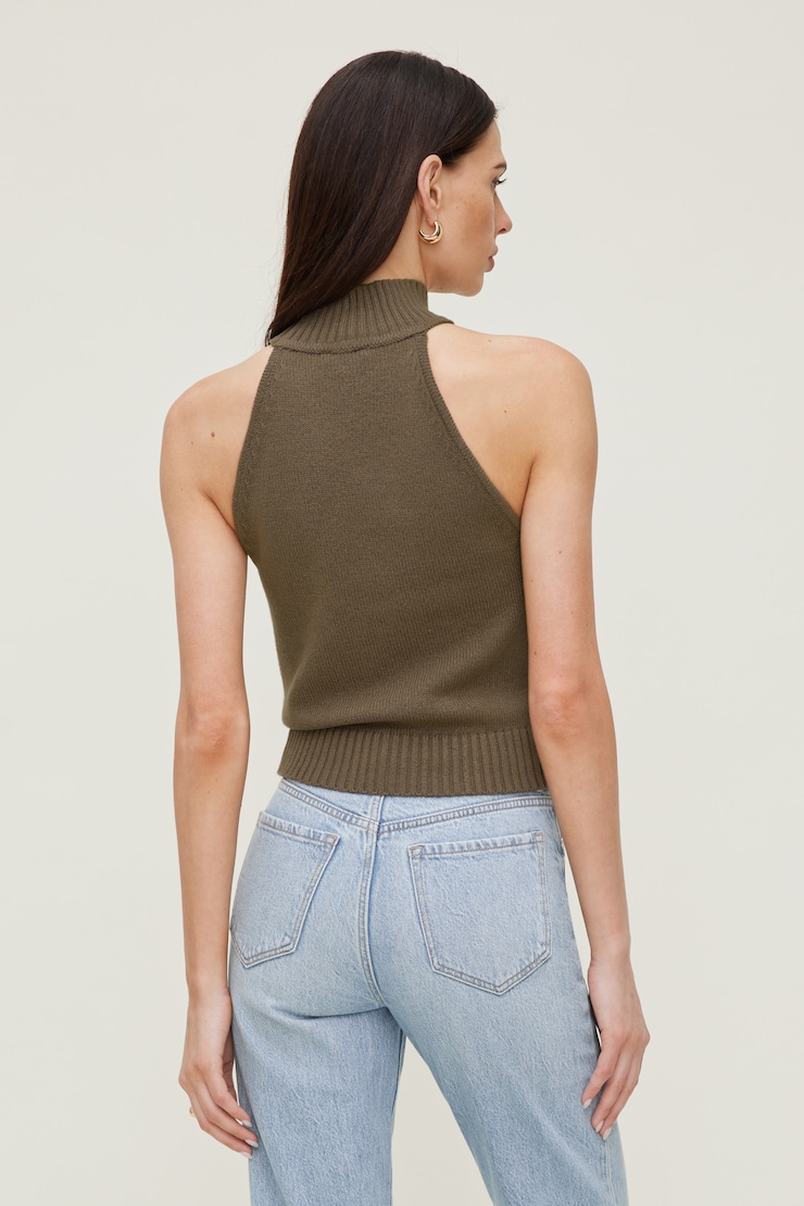 Turtleneck Sweater Tank Top Wild Mushroom Brown large