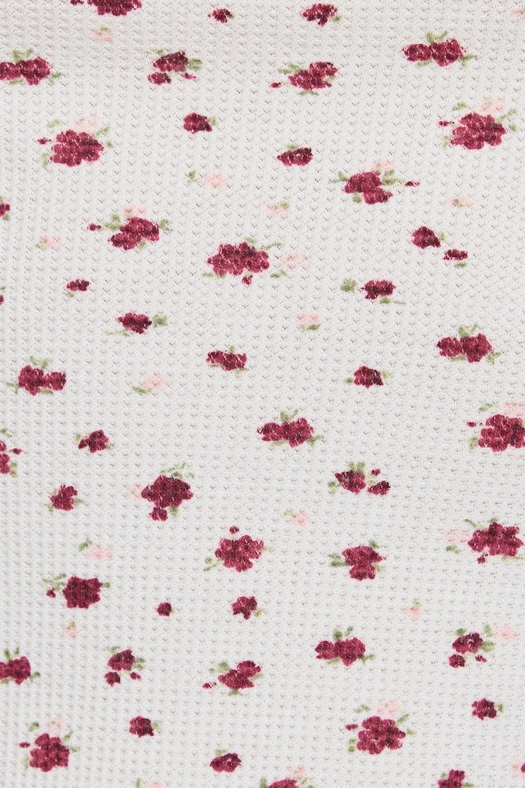 Waffle Picot Shorts, Sour Cherry Floral, large