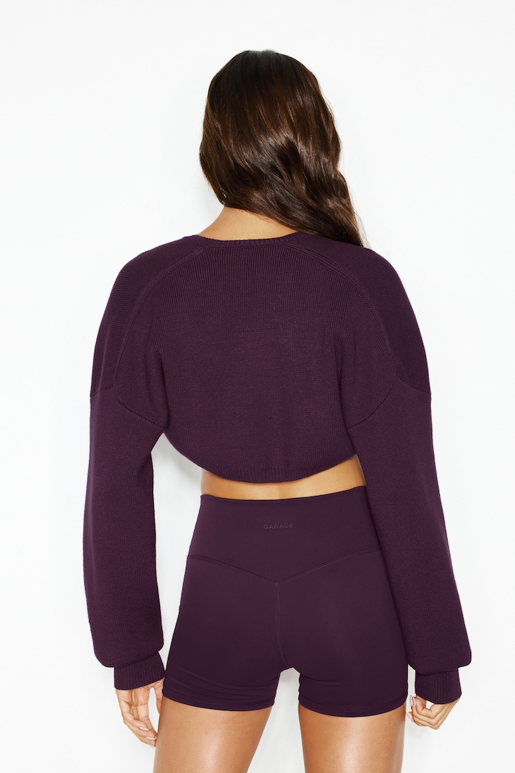 Long Sleeve Shrug Cardigan, Wild Berry Maroon, large