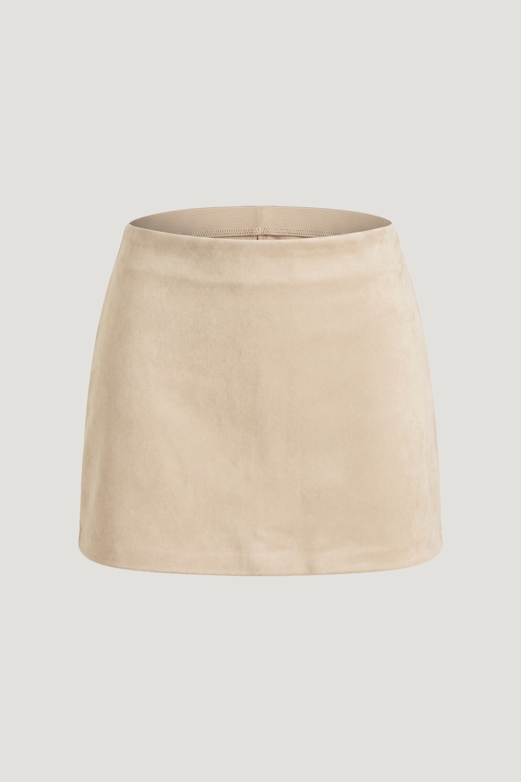 Stacie Faux Suede Mini Skort Faux Suede Pumice Stone Beige large