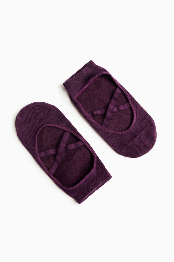 The Pilates Socks, Wild Berry Maroon, large