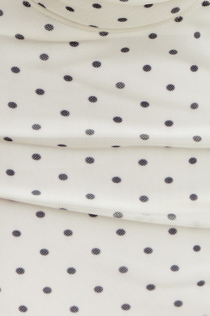 Monet Mesh Top White w/ Black Polka Dots large