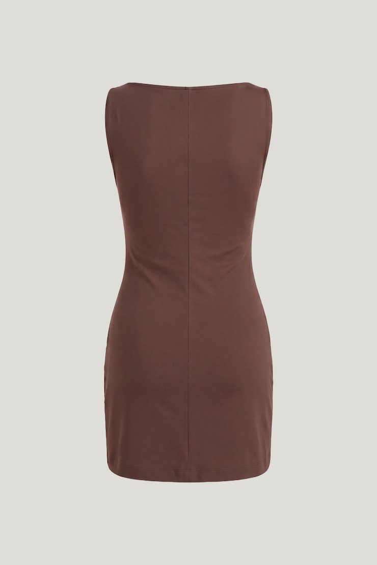 Katia Cotton Mini Dress Rum Raisin Burgundy large