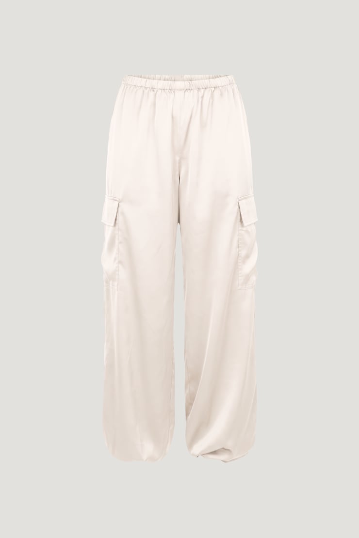 Satin Cargo Pants Sea Salt Cream large