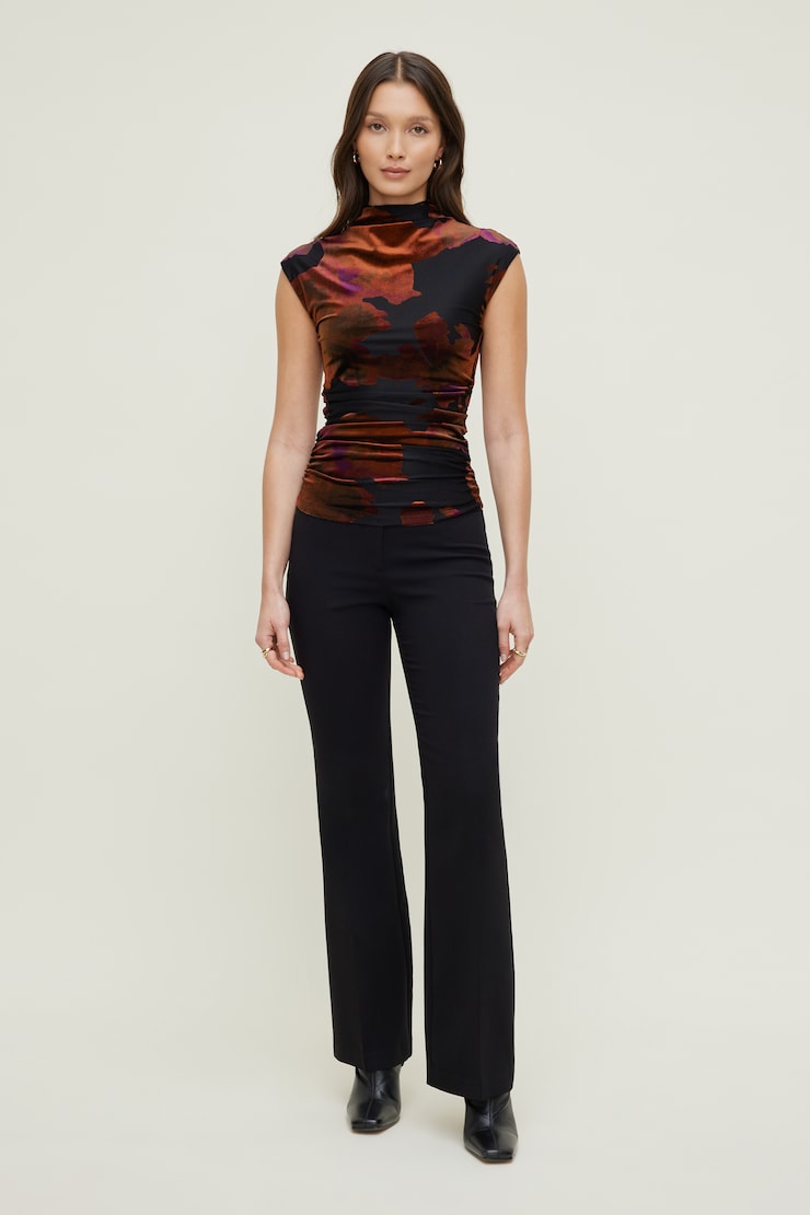 Burnout Cap Sleeve Top