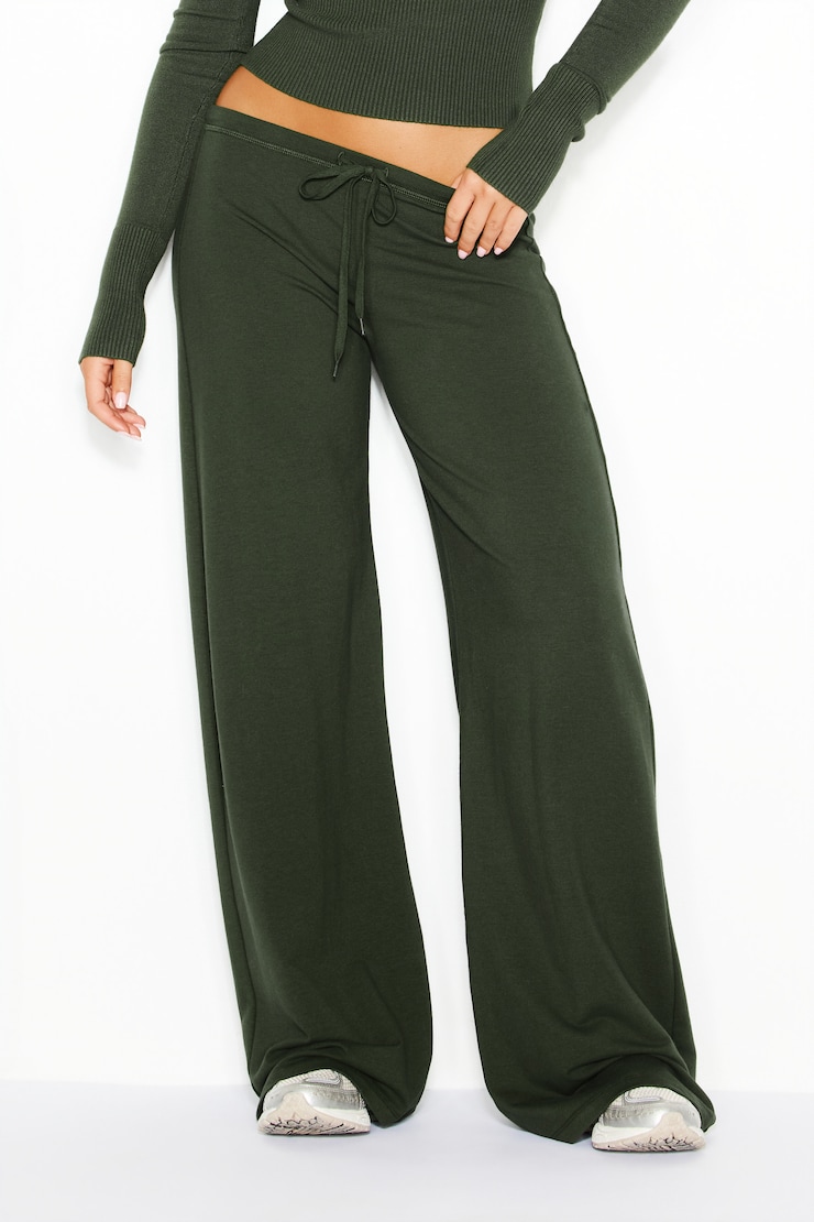 StretchTerry™ Wide Leg Pants, Olive Obsession, large