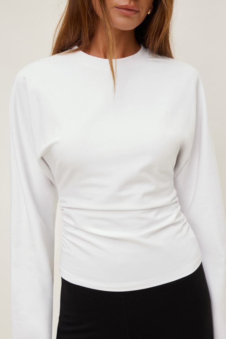 Andrea Long Sleeve T Shirt Bright White large