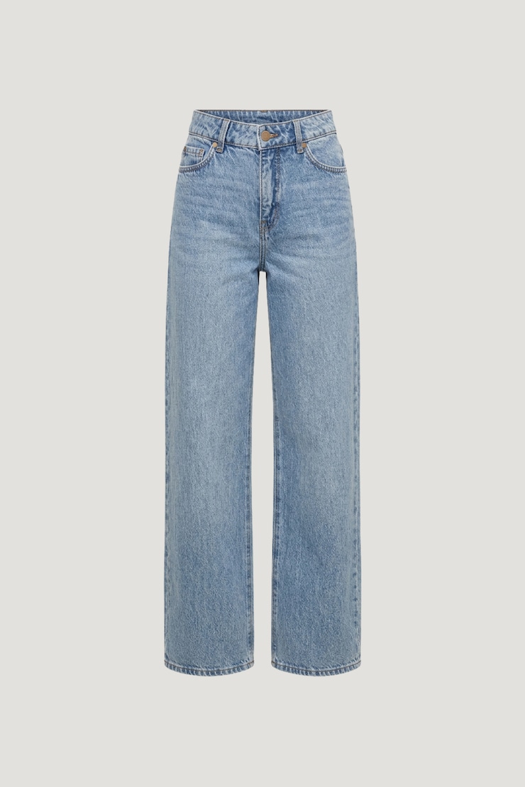 Mika Mid Rise Relaxed Straight Leg Jeans Medium Light Indigo / Miles Away large