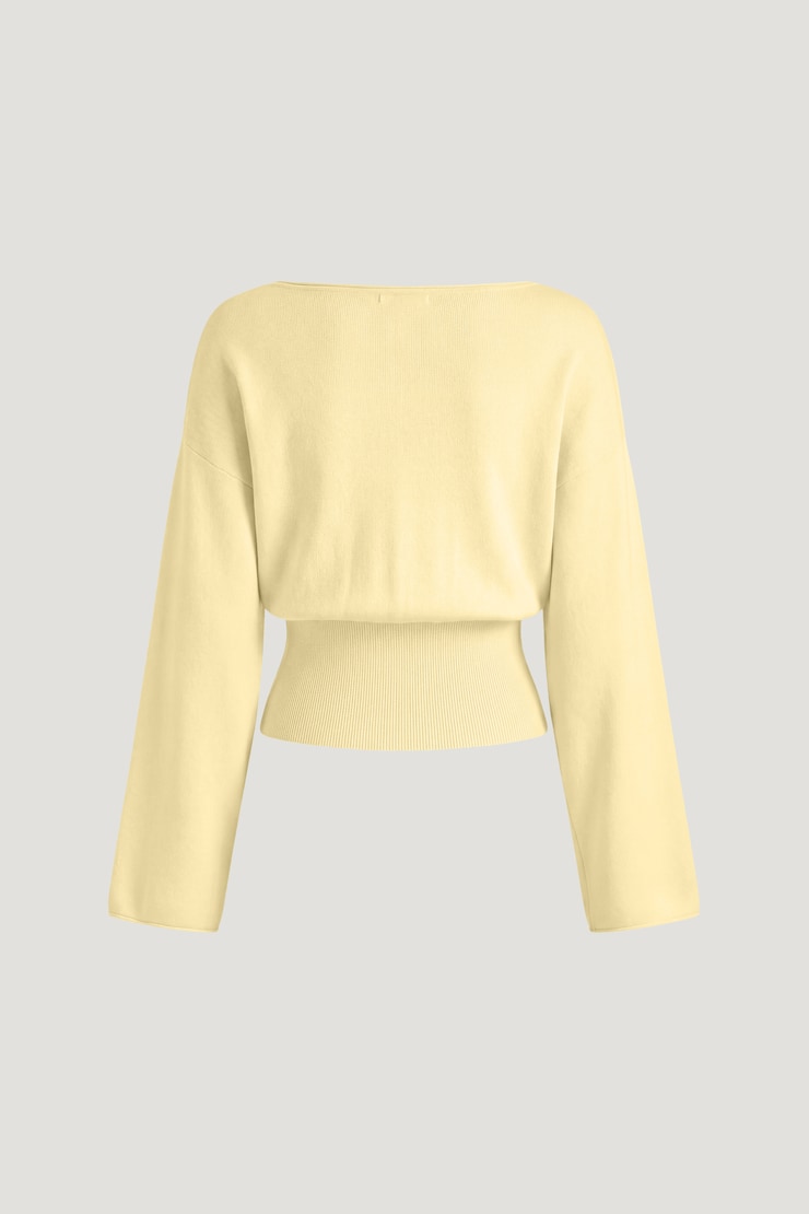 Suri Cinched Sweater Pale Yellow large