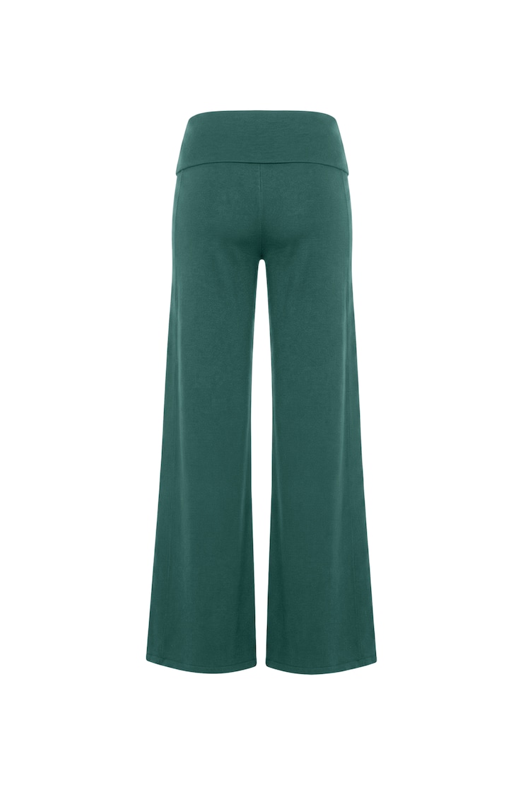 Brushed StretchTerry™ Foldover Pants, Teal Temptation, large