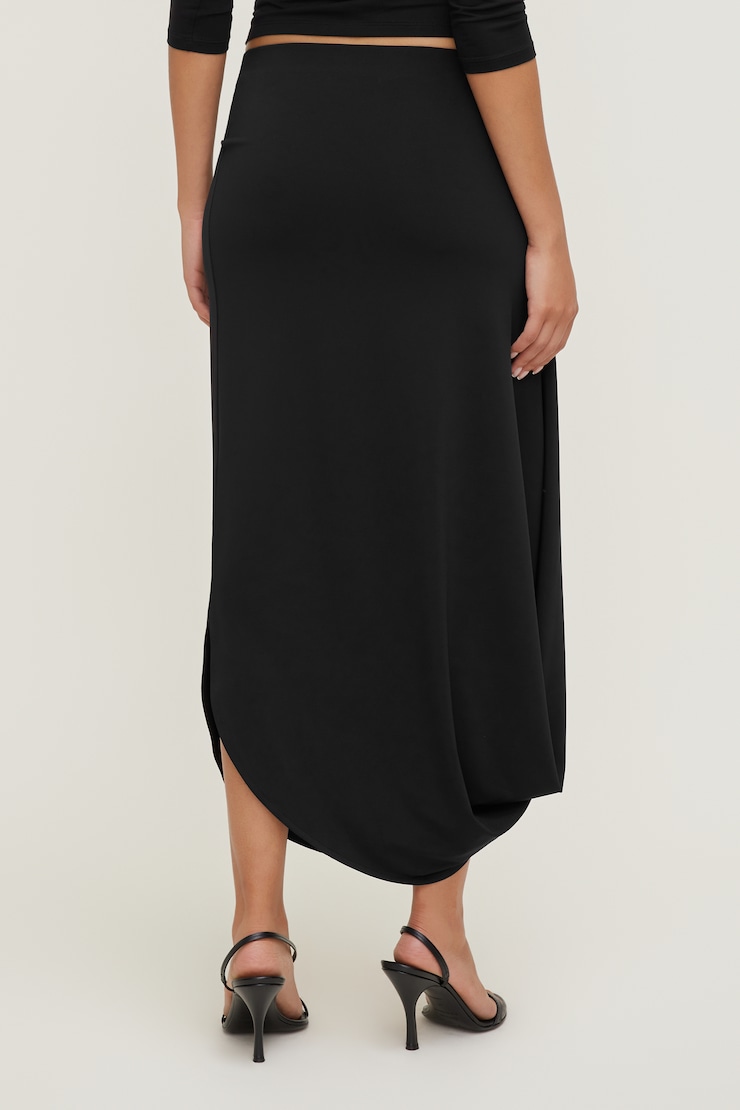 Sculpt Twisted Midi Skirt Jet Black large