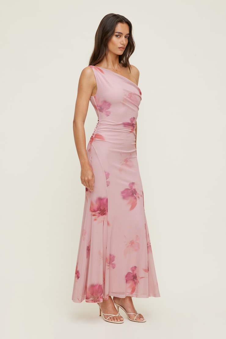 Kristina Mesh Maxi Dress Floral Abstract Pink large