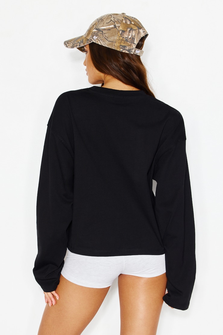 Fluid Long Sleeve Crewneck, JET BLACK, large