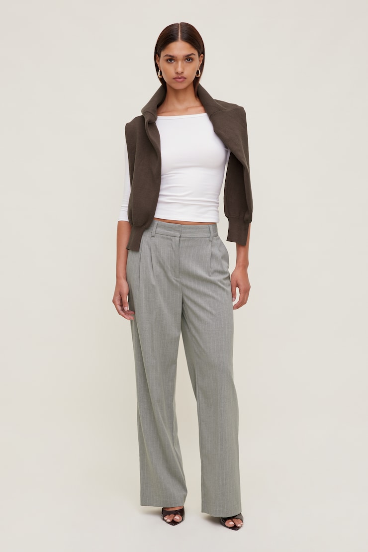 Alex Pinstripe Wide Leg Pants