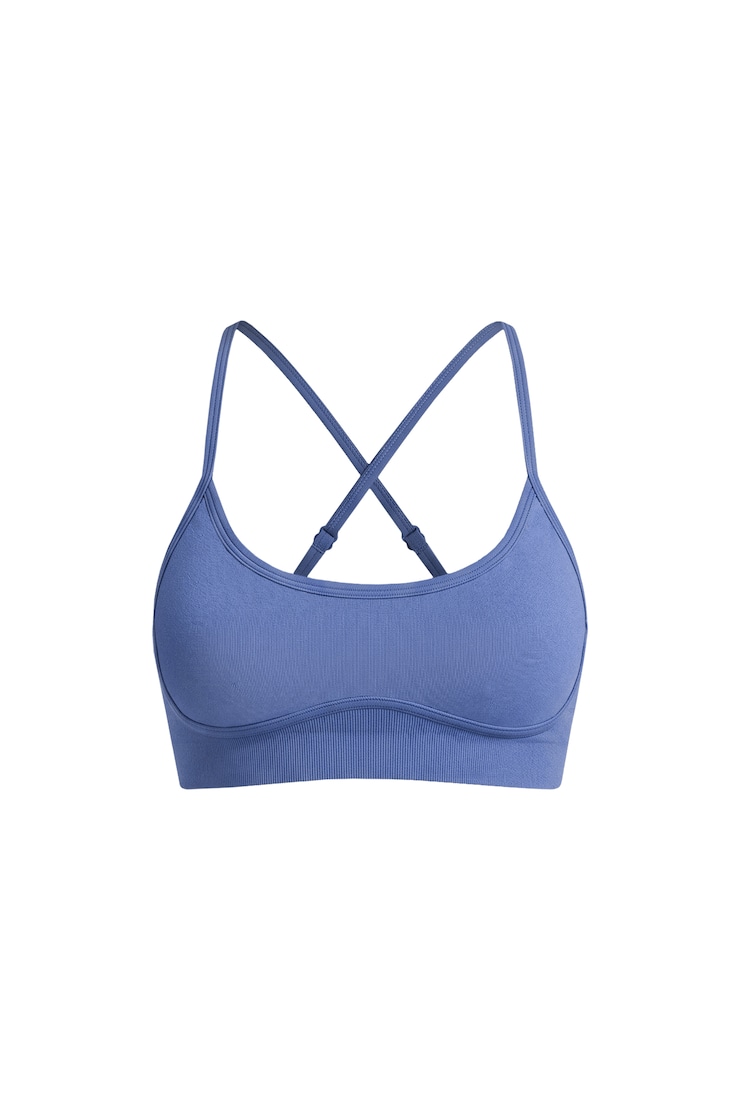 Active Seamless Micro Bra, Blue Blush, large