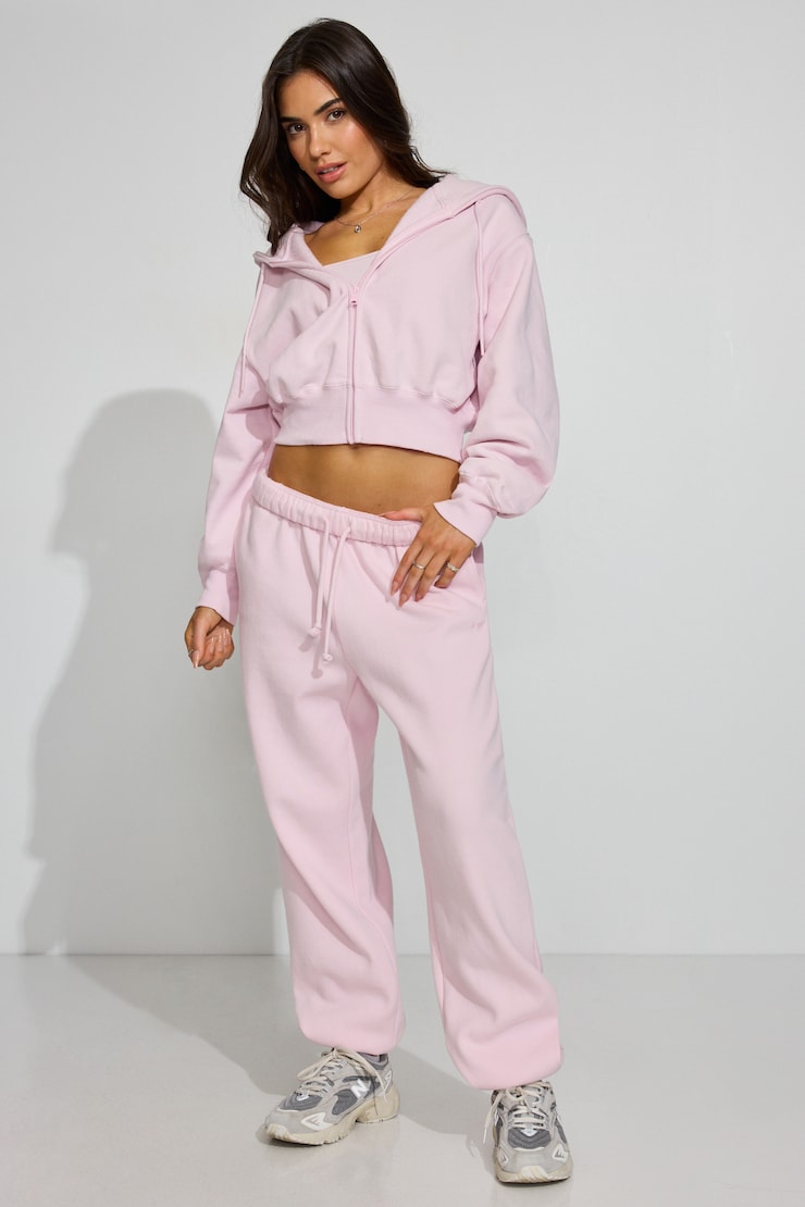 SoftTerry Bubble Zip Hoodie, Light Pink, large