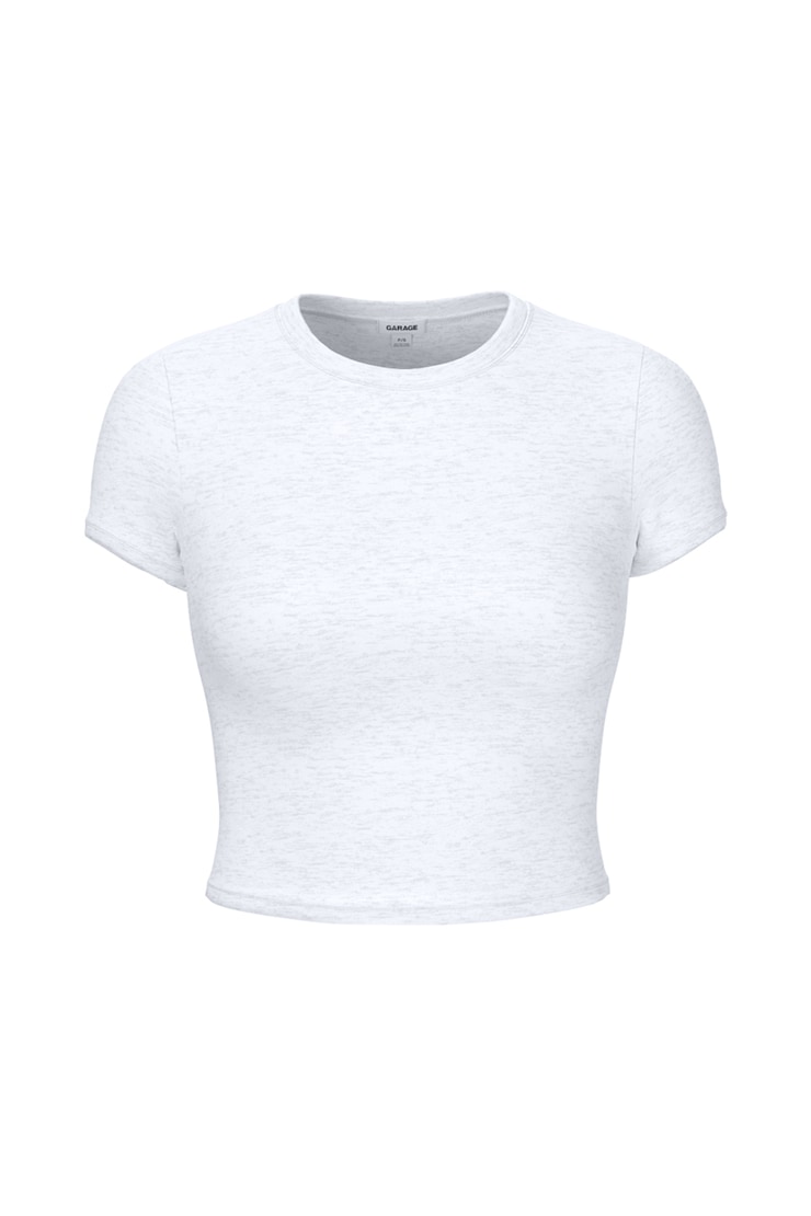 SuperSoft Crewneck Cropped T-Shirt, Spring Grey Mix, large