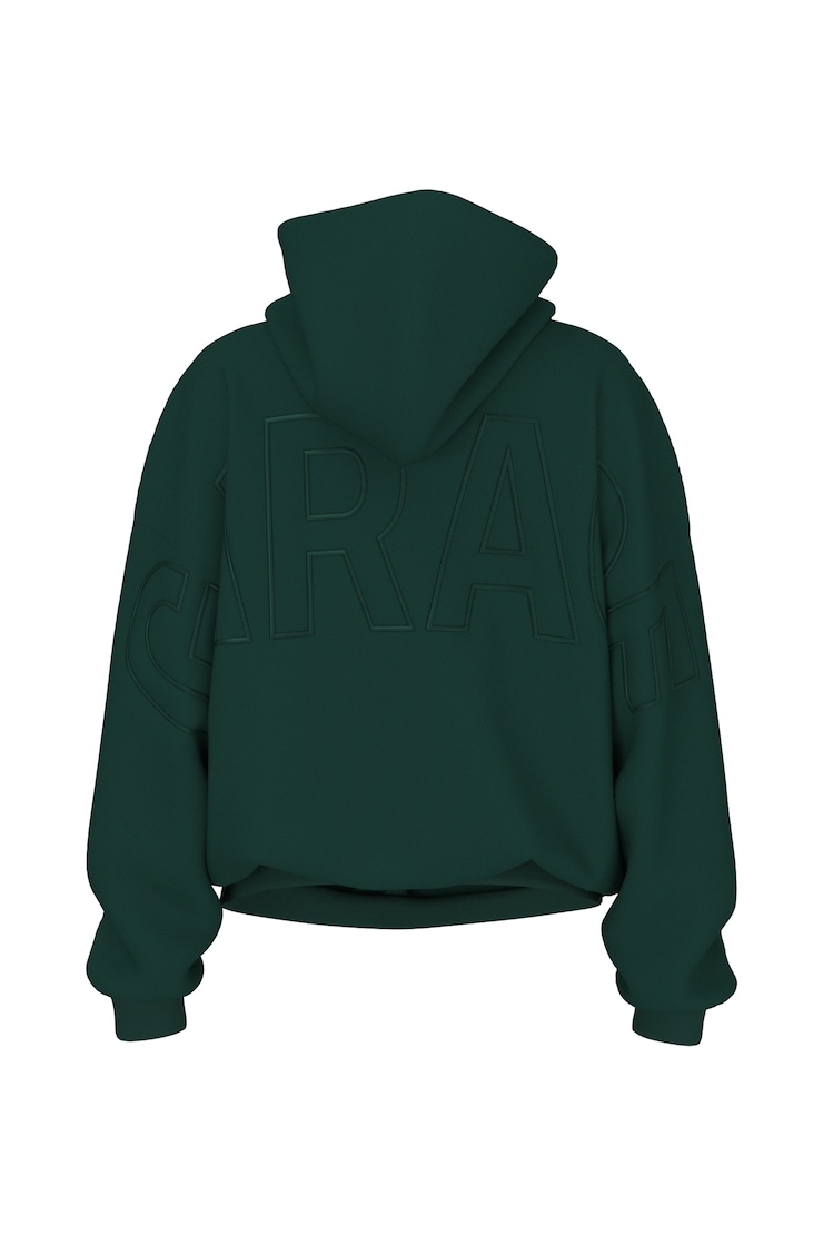 UltraFleece Hoodie, Green Envy with GARAGE Logo Art, large