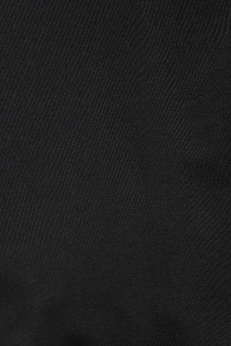 Smocked Cotton Spandex T Shirt Jet Black large