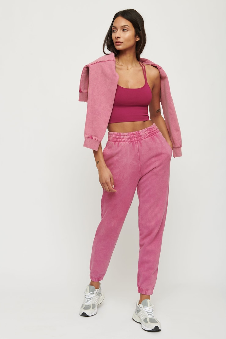 Lafayette French Terry Joggers Garment-Dyed Berry Wine large