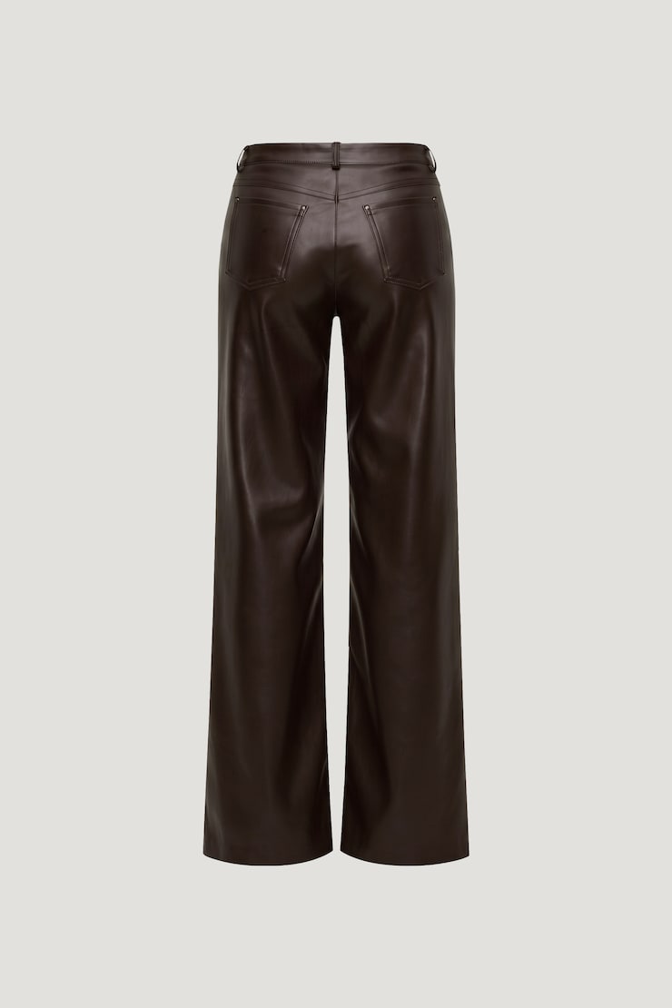 Devon Mid Rise Straight Leg Faux Leather Pants
