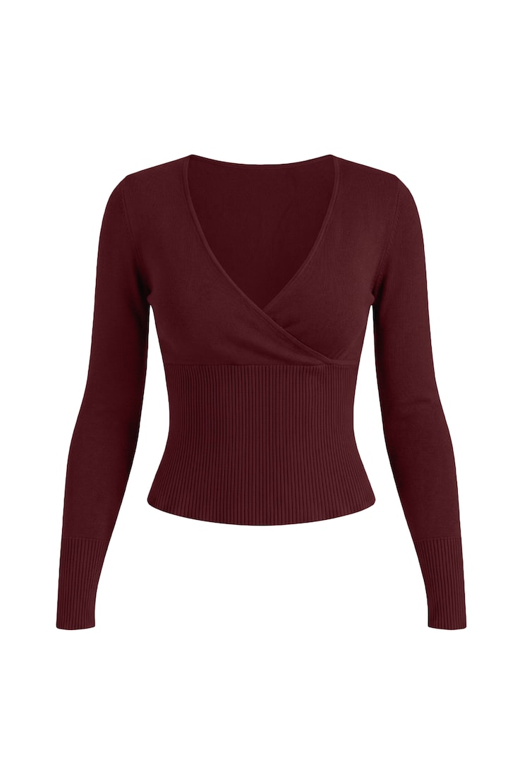 Wrap Me Sweater, Burgundy Bite, large