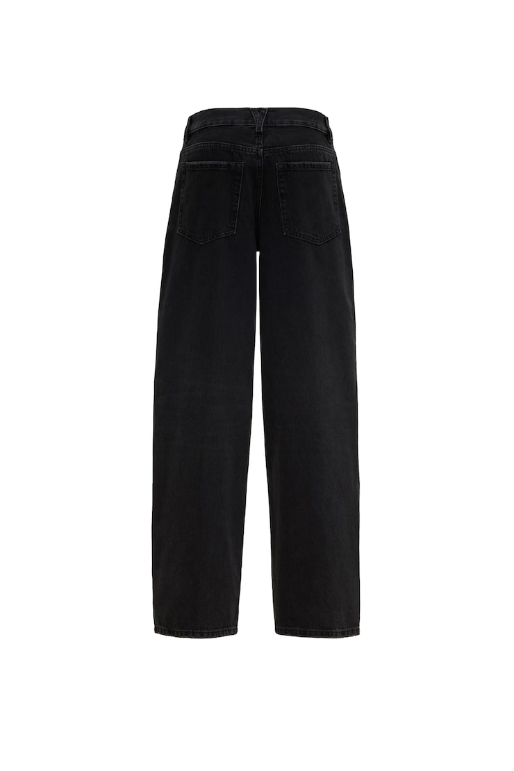 Low Rise Baggy Jeans, BLACK - DARK, large