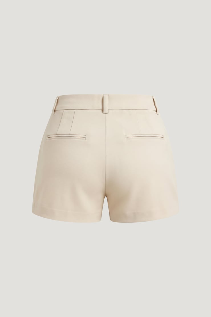 Fitted High Rise Shorts Rainy Day Beige large