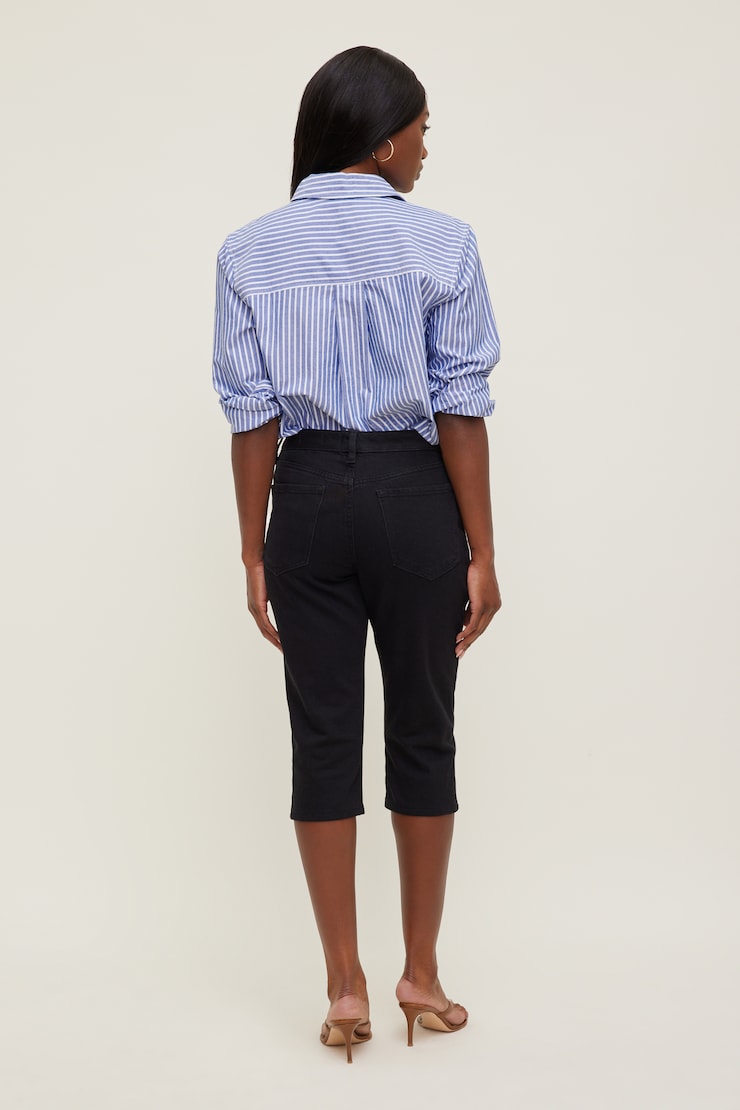 Stretch High Rise Slim Capri Jeans
