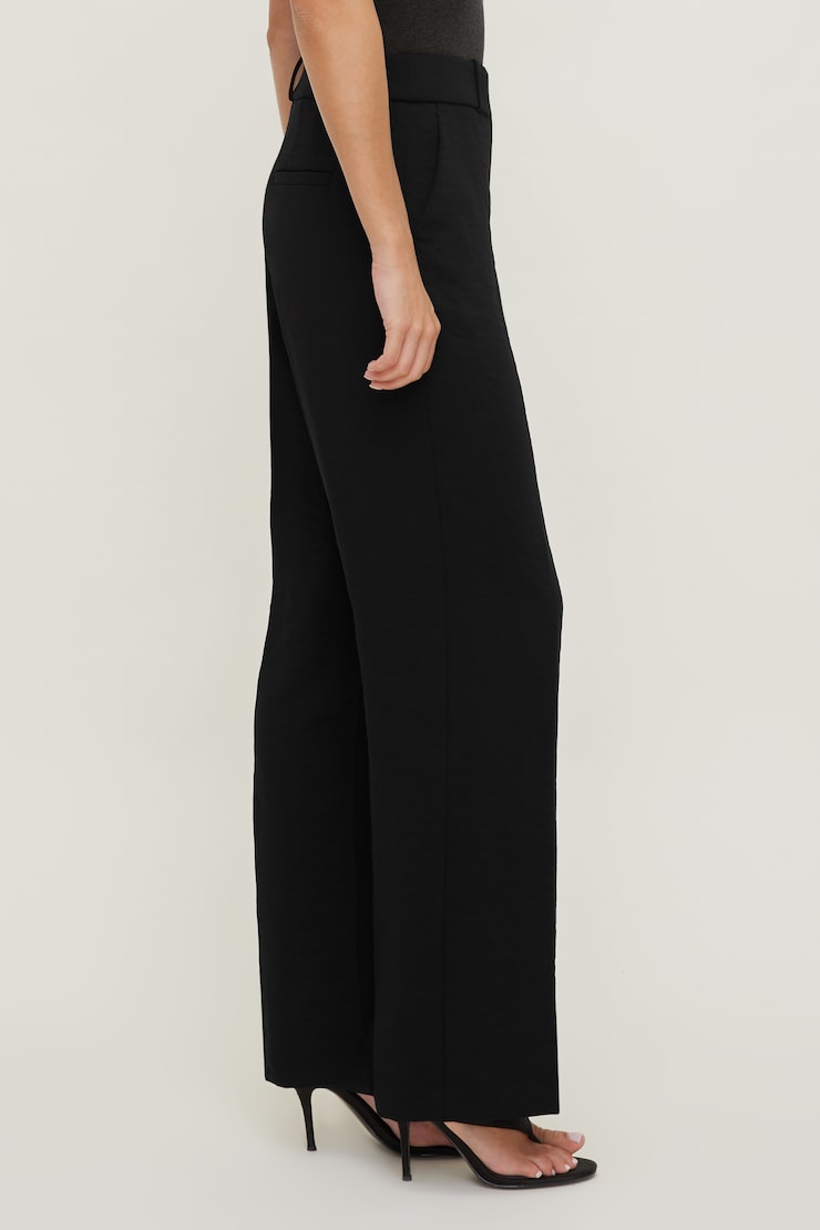 Pantalon fluide à jambe droite Camelia Noir encre large