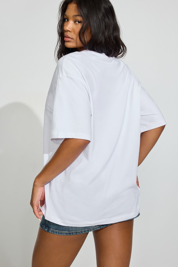 Oversized Boyfriend Tee, Bright White, large