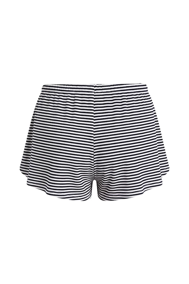 Waffle Shorts, Snow White/Naughty Navy Blue Stripes, large