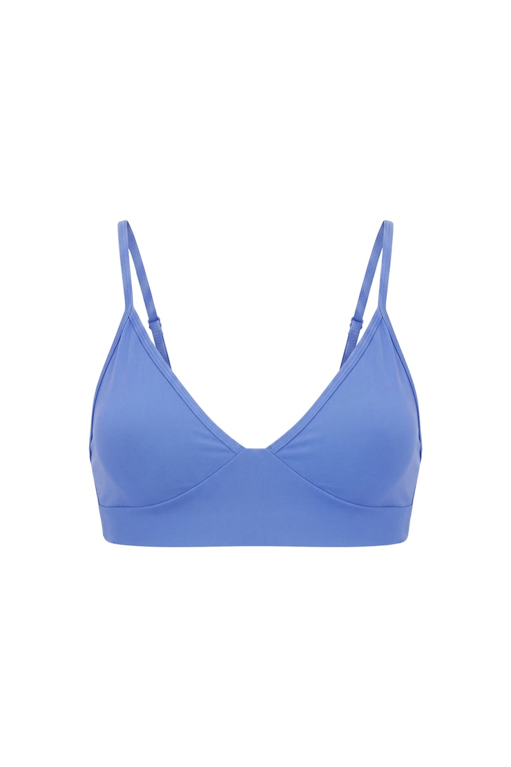 Bralette ultra-écourtée Active à col plongeant, Bleu poudre, large