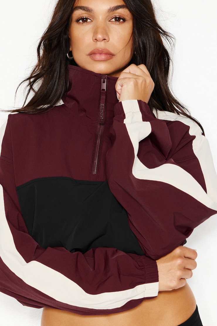 Nylon Anorak Jacket, BERRY BITE COMBO, large