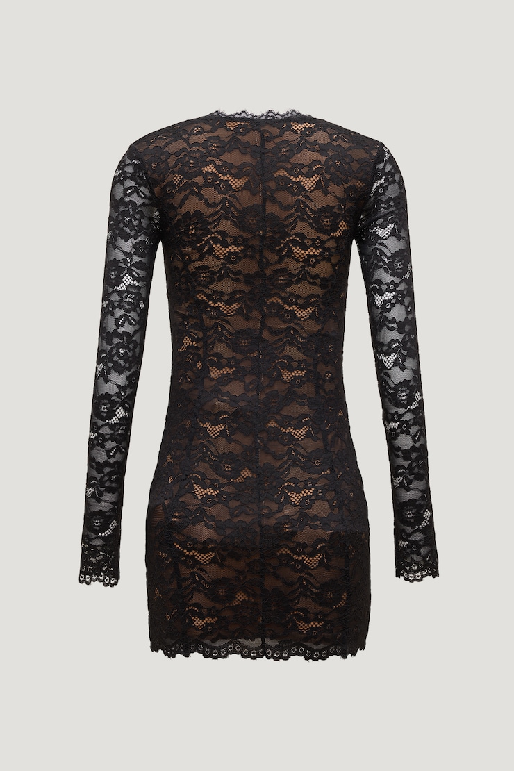 Chloe Lace Mini Dress Jet Black large