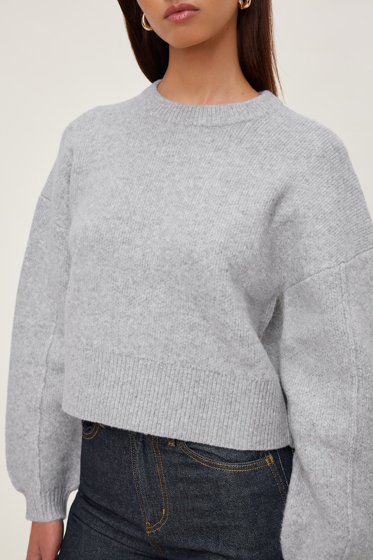 Rylie Balloon Sleeve Sweater Fall Grey Mix large