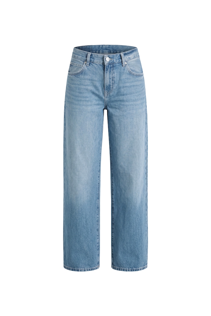 Low Rise Baggy Jeans, Indigo - Medium Light, large