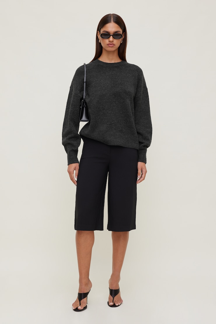 Rory Oversized Sweater Charcoal Grey Melange large