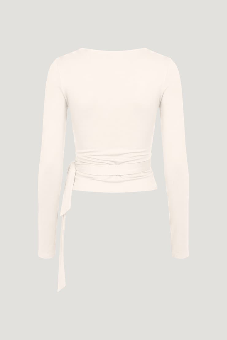 Wrap Long Sleeve Top Sea Salt Cream large