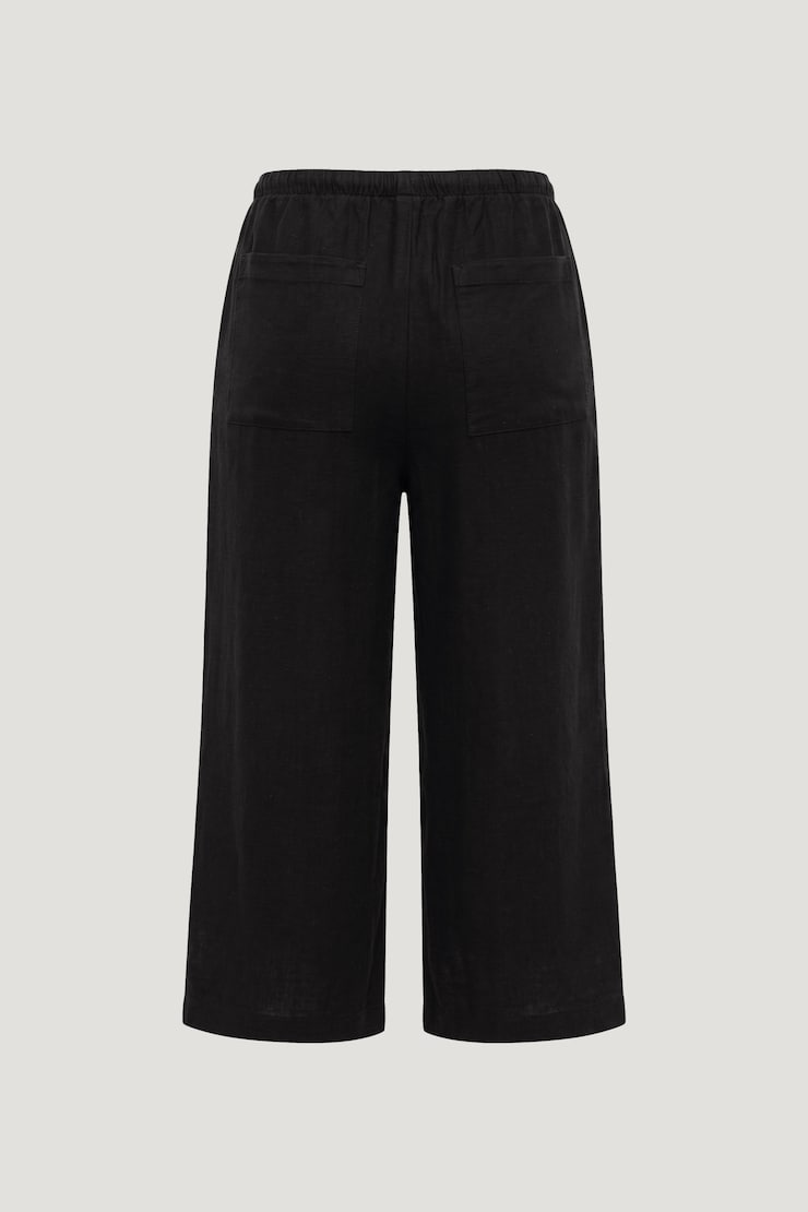 Leo Linen Capri Pants Jet Black large