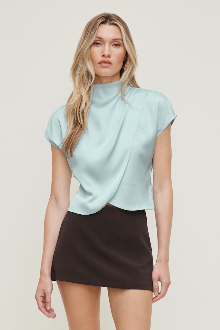 Blouse superposée en satin Ella
