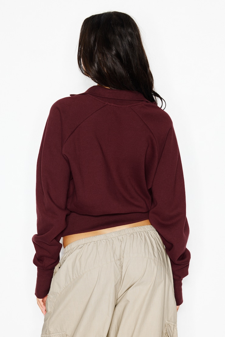 UltraFleece Funnel Half Zip Sweatshirt, Burgundy Bite, large
