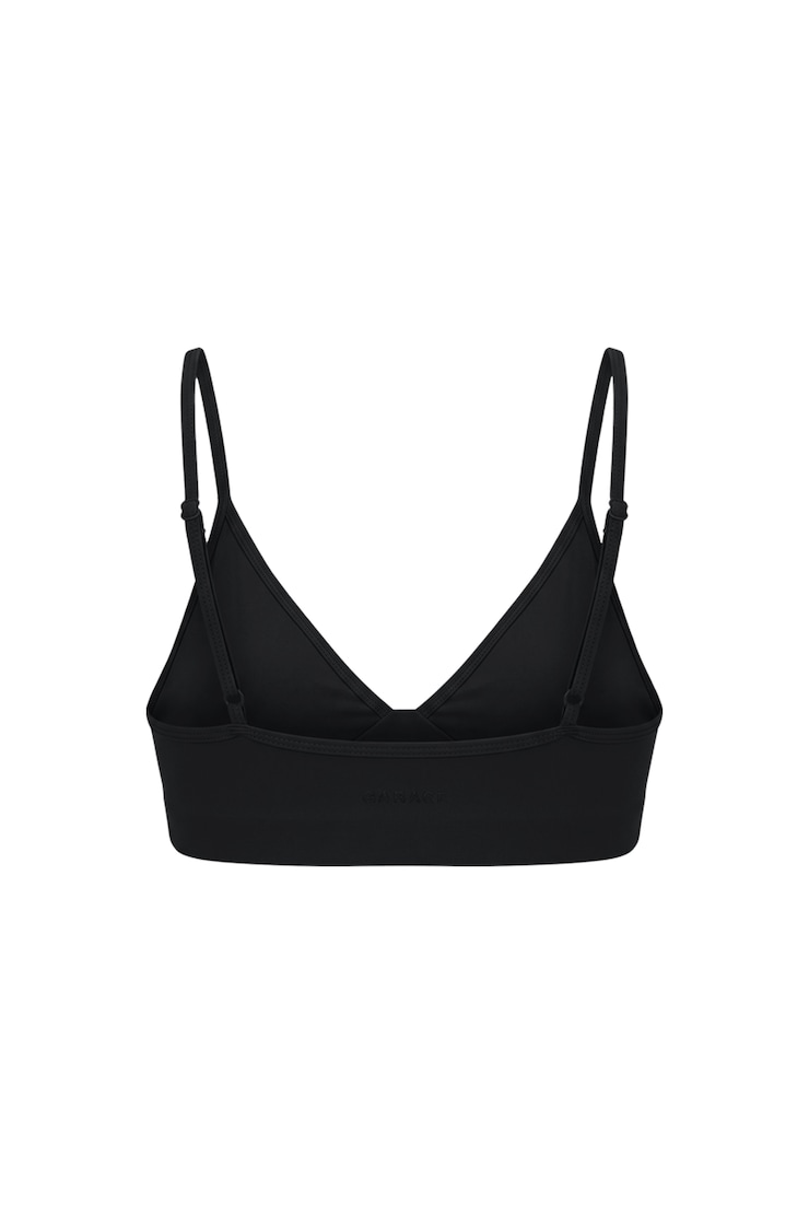 Bralette ultra-écourtée Active à col plongeant, Noir encre, large