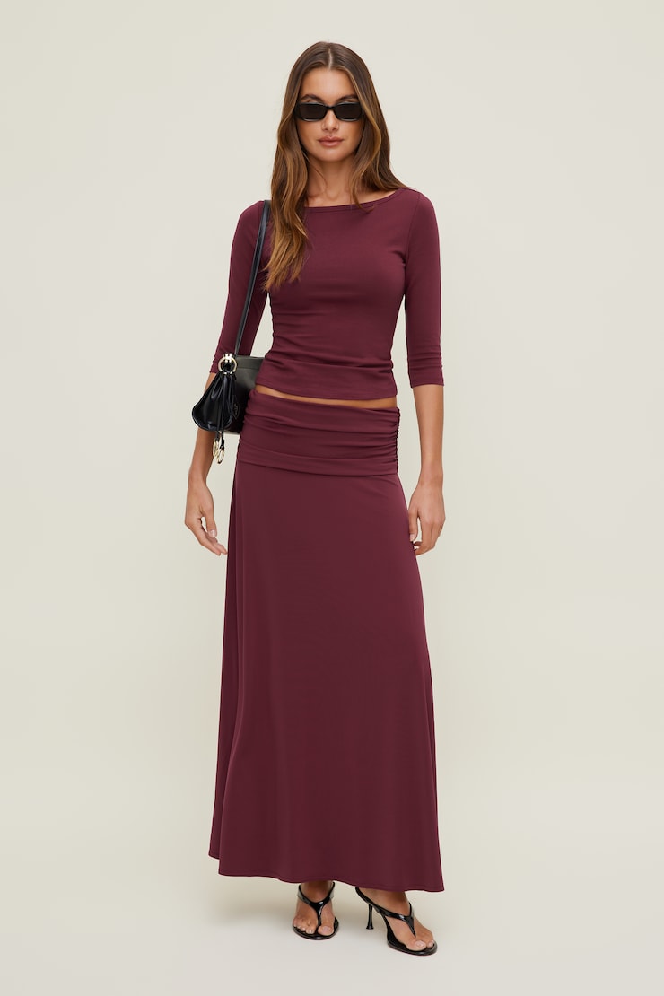 Sculpt Foldover Maxi Skirt