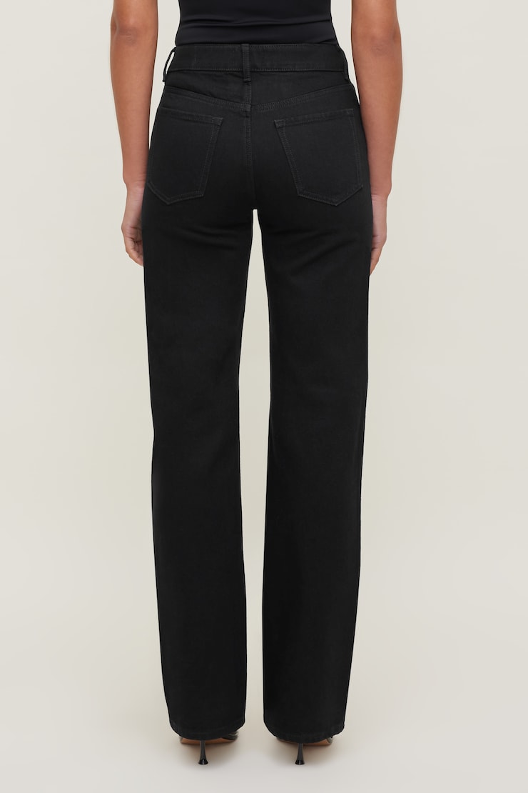 Heidi High Rise Wide Leg Jeans Studded Noir large